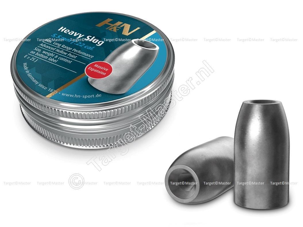 H&N Heavy Slug 5.50mm .218 Airgun Pellets 2.46 gram, 38 grain tin of 120